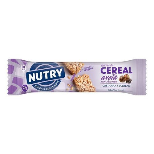 Barra de Cereal Nutry Sabor Avelã e Chocolate com 22g