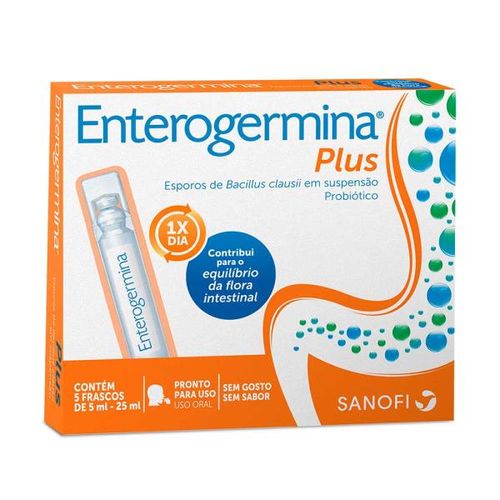 Enterogermina Plus Com 5 flaconetes 5Ml
