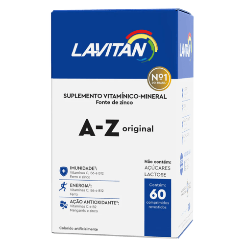 Suplemento Vitamínico Lavitan A-Z Original Com 60 comprimidos Revestidos