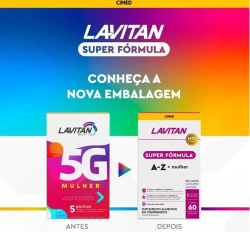 Suplemento Vitamínico Super Fórmula Lavitan  A - Z + Mulher  60 comprimidos