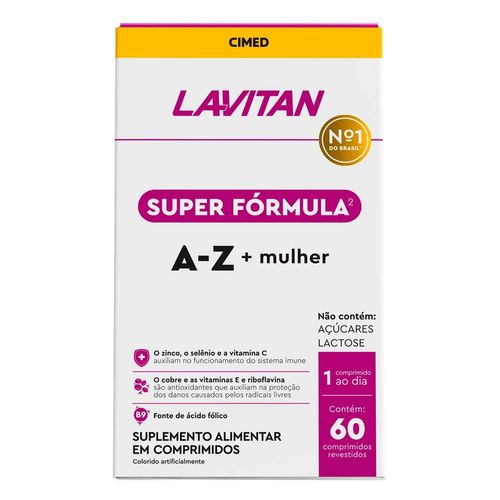 Suplemento Vitamínico Super Fórmula Lavitan  A - Z + Mulher  60 comprimidos