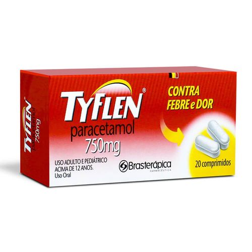 Tyflen Paracetamol 750mg 20 comprimidos Brasterapica