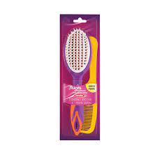 Escova Cabelo Condor Raquete Fluors + Pente
