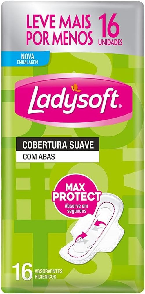 Absorvente Ladysoft Normal Suave com Abas com 16 unidades