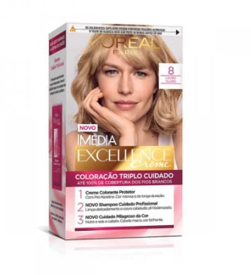 Tintura Imedia Coloração Creme Louro Claro 8