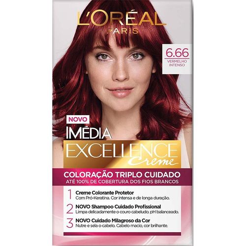 Tintura Imedia Coloração Creme Vermelho Intenso 666