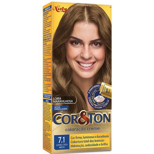 Tintura Cor&Ton Niely Louro Cinza Médio 7.1