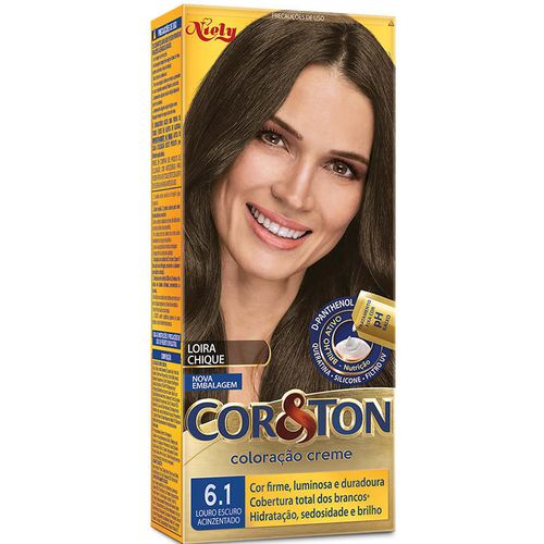 Tintura Cor&Ton Niely Louro Escuro Acinzentado 6.1