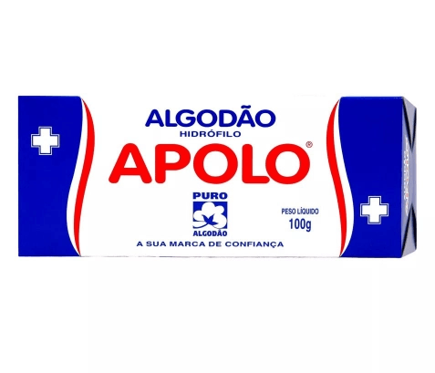 Algodão Hidrófilo Apolo em Rolo Caixa 100g