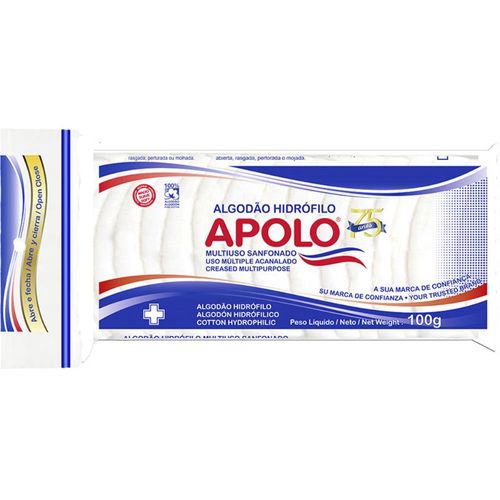 Algodão Hidrófilo Apolo Multiuso com 100g