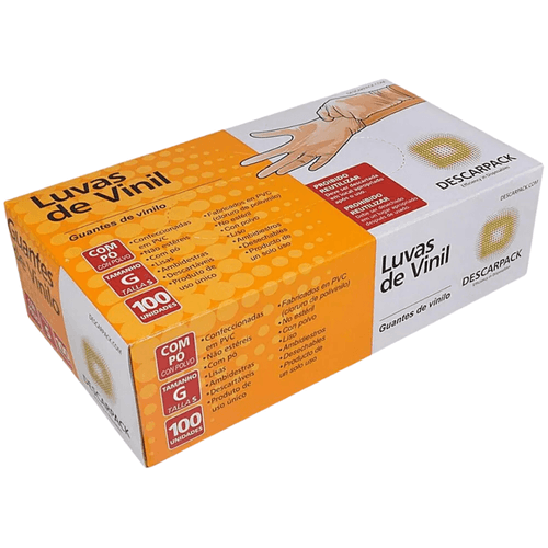 Luva Vinil G com Po com 100 Descarpack