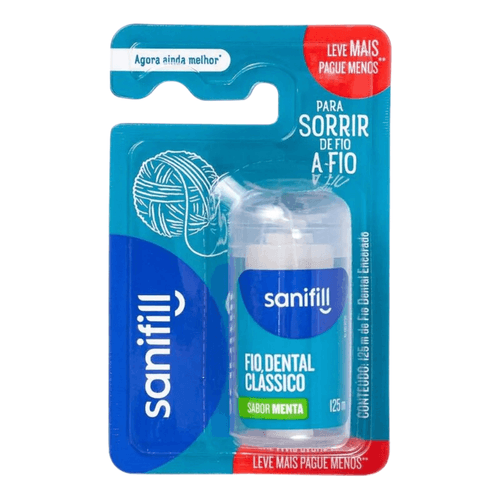 Fio Dental Sanifill Clássico Leve Mais Pague Menos com 125 metros