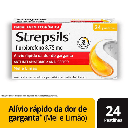Pastilha Strepsils Mel e Limão 24 unidades