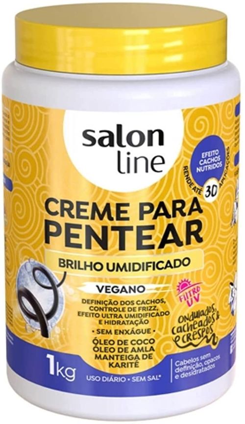 Creme Para Pentear Salon Line Brilho Umidificado 1Kg