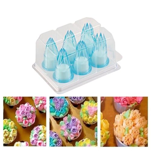 Conjunto para Confeitar 6 Bicos Bolo Decorativo Silikomart