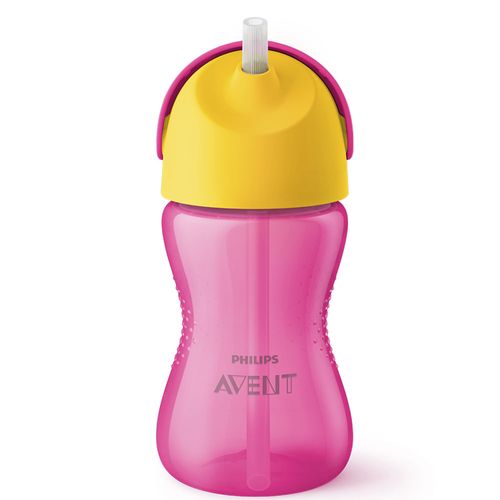 Copo Philips Avent Com Canudo Dinossauro Rosa 300ml