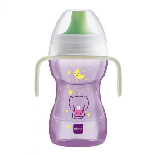 Copo de Treinamento Mam Fun To Drink Night Rosa com 220ml (Diversas Estampas)