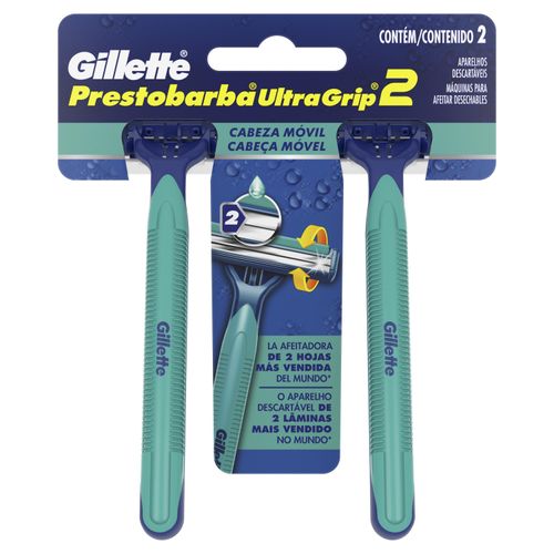 Apaelho de Barbear Gillette Prestobarba Ultragri Móvel com 2 unidades