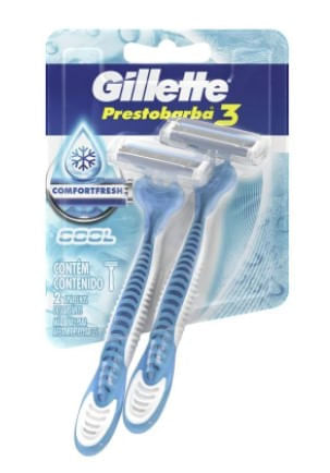 Aparelho De Barbear Gillette Prestobarba 3 Ice Masculino com 2  unidades