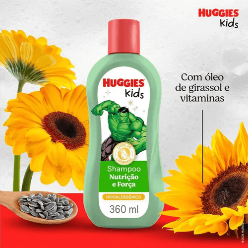 Shampoo Huggies Kids Nutrição e Força Hulk 360ml