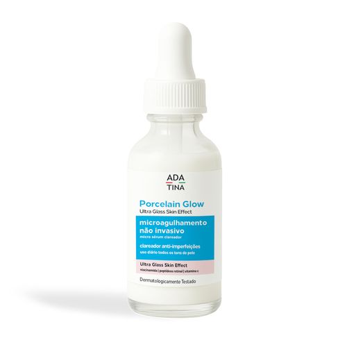 Porcelain Glow Ultra Glass Skin Effect: Sérum Facial Clareador com Microagulhas Invisíveis, Vitamina C, Niacinamida e Peptídeos de Retinol