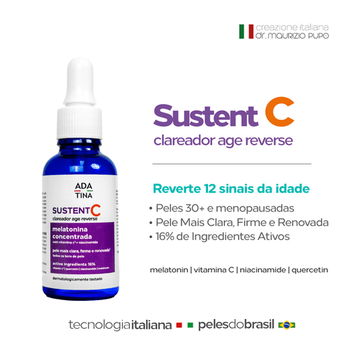 Sérum Sustent C Clareador Age Reverse com Melatonina e Vitamina C