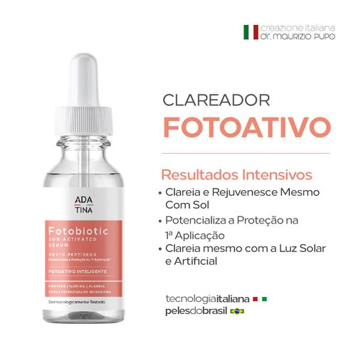 Fotobiotic Sun Activated Sérum: Clareador Fotoativado com Quercetina, Ácido Fítico e Niacinamida