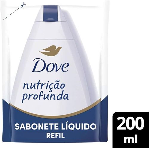 Refil Sabonete Líquido Corporal Dove Nutrição Profunda 200ml