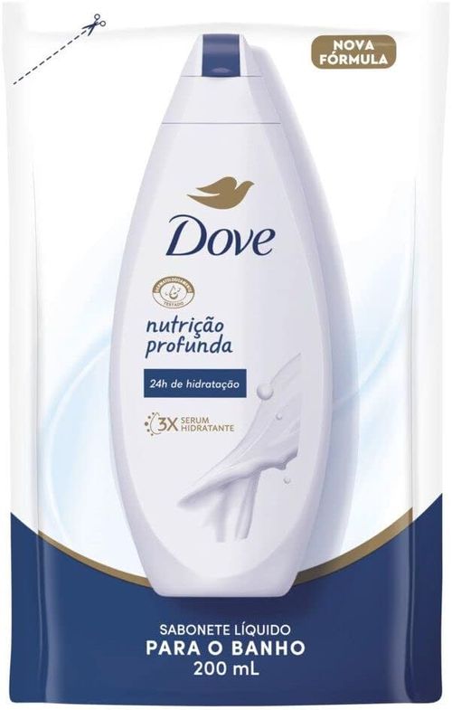 Refil Sabonete Líquido Corporal Dove Nutrição Profunda 200ml