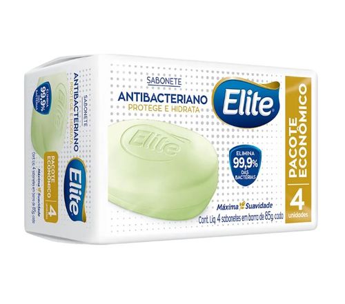 Sabonete em Barra Elite Antibacteriano com 4 Unidades 85g