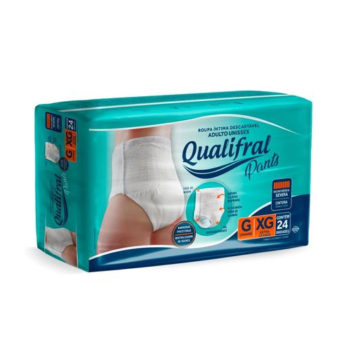 Roupa Íntima Descartável Qualifral Pants G/XG 24 Unidades
