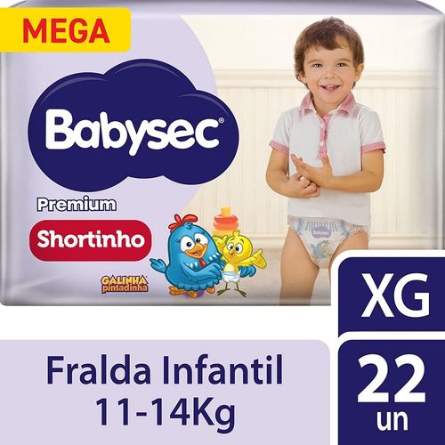 Fralda Babysec Premium Shortinho Mega Tamanho XG 22 Unidades