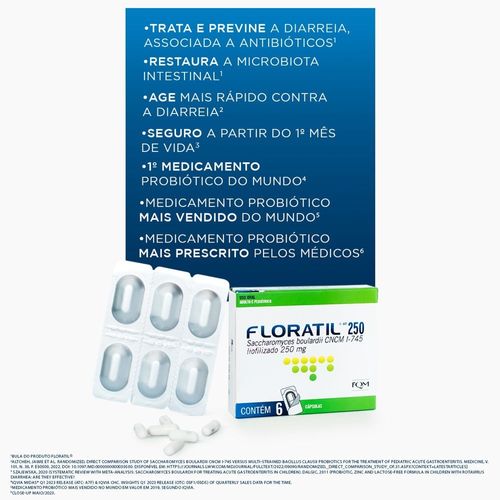 Floratil 250mg 6 Cápsulas
