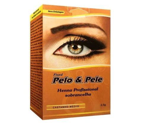 Henna Para Sobrancelha Pelo E Pele Castanho Medio 1,5G