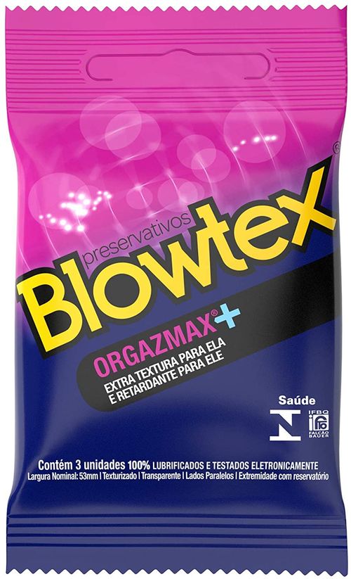 Preservativo Blowtex Orgazmax com 3 unidades