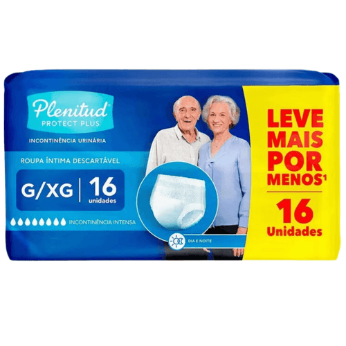 Roupa Íntima Geriátrica Plenitud Protect Plus G/XG 16 unidades