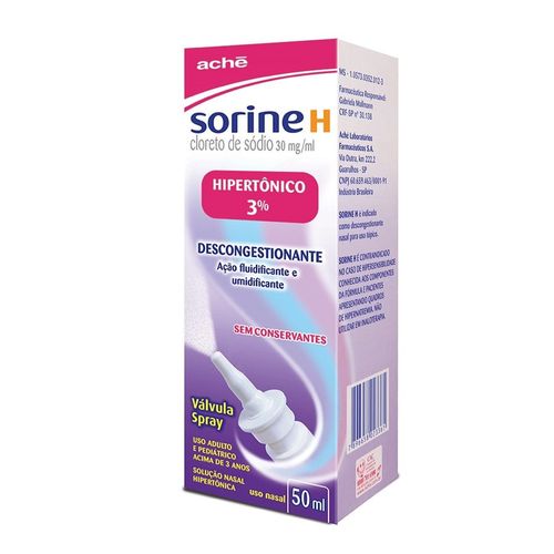 Sorine H 3% Solução Nasal Spray 30Mg/Ml 50Ml