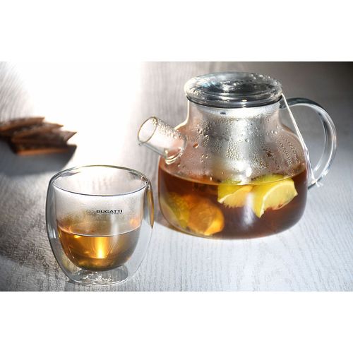 Conjunto 6 Copos de Chá Café de Parede Dupla 250ml Bugatti