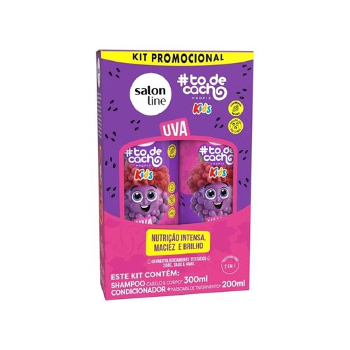Kit Shampoo Salon Line Kids To de Cacho Uva 300ml + Condicionador 200ml