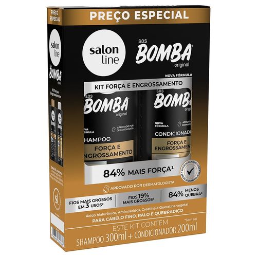 Kit Shampoo Salon Line SOS Força e Engrossamento 300ml + Condicionador 200ml