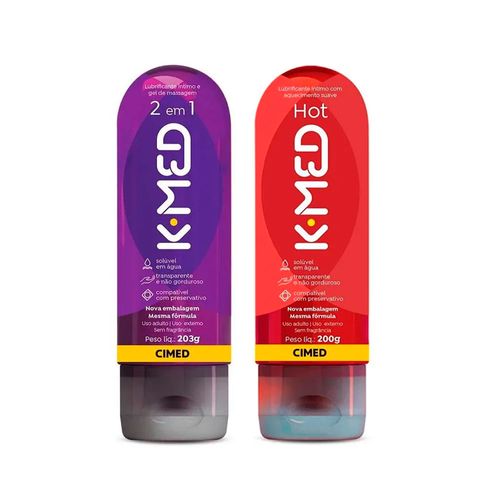 Kit Gel Lubrificante K-Med 2 em 1 e K-med Hot 200g Cada