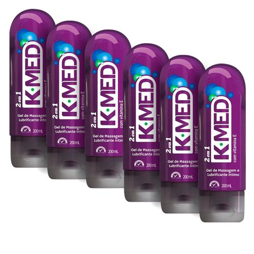 Kit com 6 Gel Lubrificante K-Med 2 em 1 200ml cada