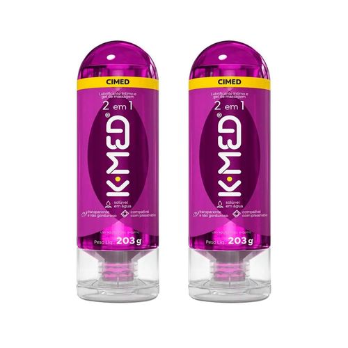 kit 2 Gel Lubrificante Íntimo K-MED 2 em 1 203g cada