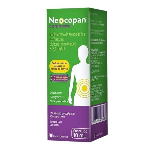 Neocopan Composto Butilbrometo de Escopolamina 6,67mg + Dipirona 333,4mg Solução Oral 10ml
