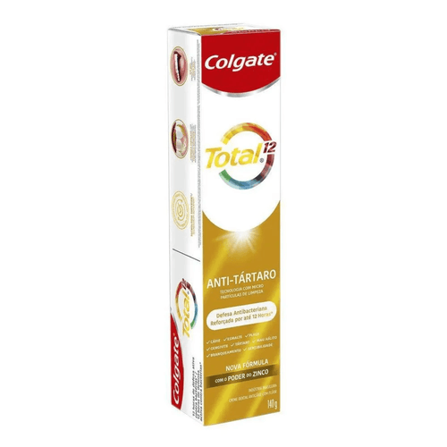 Pasta de Dente Colgate Total 12 Antitártaro com Flúor de 140g