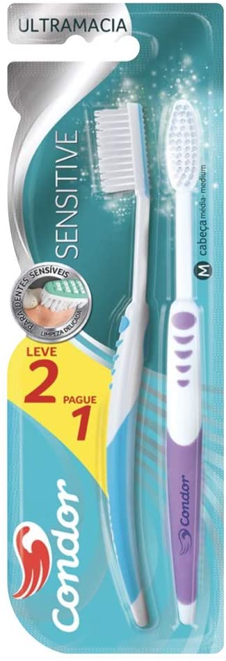 Escova Dental Condor Sensitive Extra Macia Leve 2 Pague 1