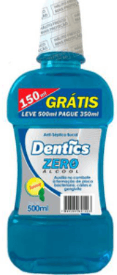 Enxaguante Bucal Dentics Sem Alcool Leve 500 Pague 350ml