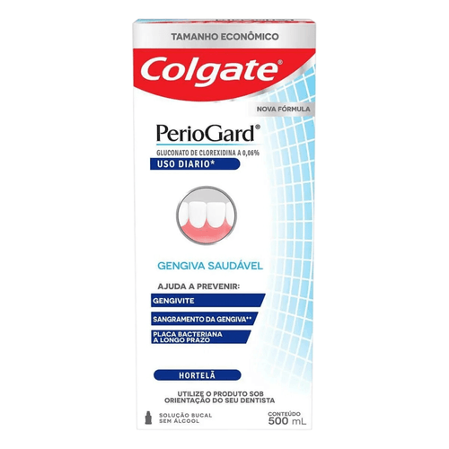 Enxaguante Antisséptico Bucal Colgate PerioGard Gengiva Saudável Sem Álcool 500ml