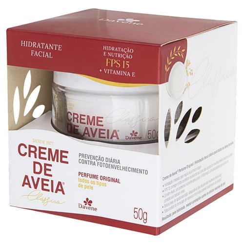 Creme de Aveia Clássico Hidratante Facial Sem Perfume FPS 15 - 50g