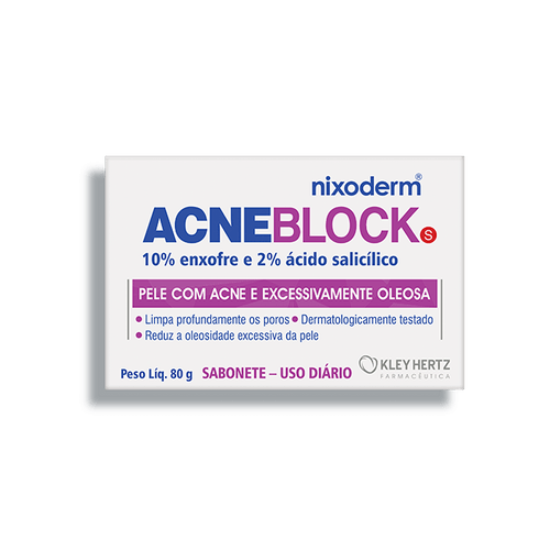 Sabonete Facial Nixoderm Acneblok Pele com Acne 80G